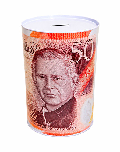 Money tin banknote design - £50,