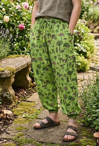Mushroom print harem cargo - print,