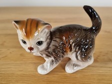 Vintage cute tabby kitten figurine