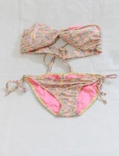 Accessize By Monsoon Multicolour 2 Piece Stripe Bikini Set Beachwear UK 6 to 18