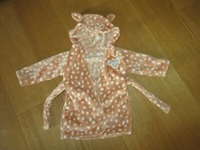 George Disney bambi pink fleece hooded dressing gown age 9 - 12 months