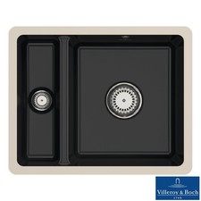 Villeroy &Boch Subway 60 XU 1.5 Pure Black Ceramic Undermount Sink LHSB-NO WASTE