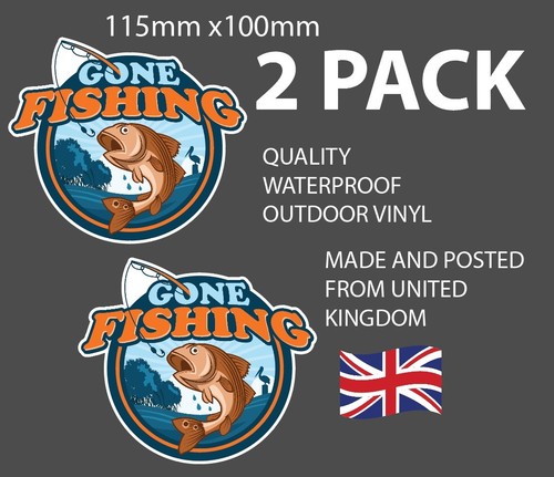 Gone fishing sticker pack - gone,