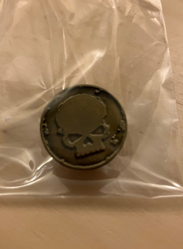 Gold skull pin - skull,