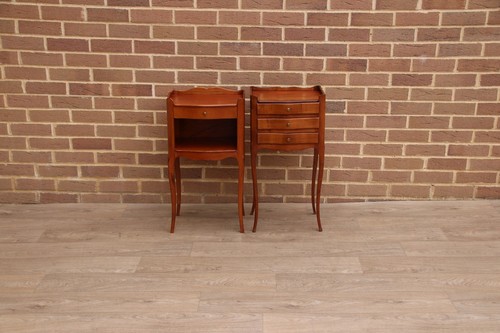 Pair french cherry bedside - of,