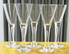 5x Dartington Crystal Sharon Sherry Glasses -2x Signed Bases - VGC