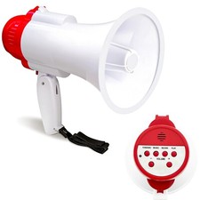 NEW PORTABLE SPEAKER MEGAPHONE STRAP PISTOL GRIP LOUD SPEAKER AND RECORD PLAY
