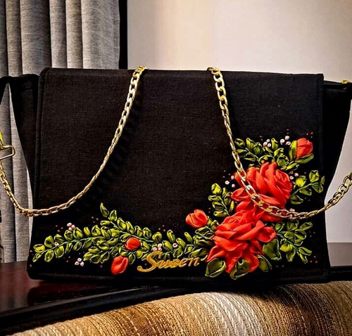 Handmade floral bag ribbon - handmade,