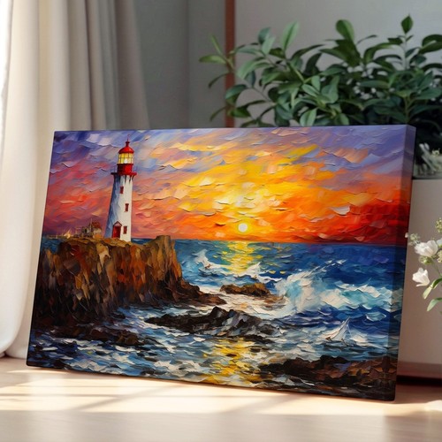 Lighthouse painting canvas - painting,
