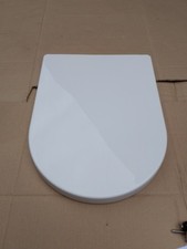 Ibergrif M41001 Square Toilet Seat, D Shaped Toilet Seat Soft Close White, Quick