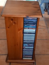 CD Storage Cabinet in Wood - Rotates - Holds 160 CDs - 40 Free CDs