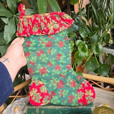 Vintage christmas stocking red