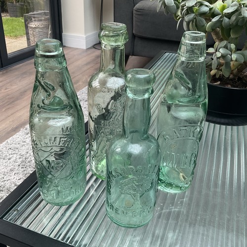 Vintage green glass bottles - vintage,