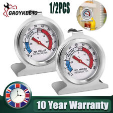 Stainless Steel Dial Fridge/Freezer Thermometer Stands & Hangs Waterproof UK