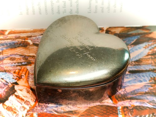 Inscribed heart shaped - heart, silver