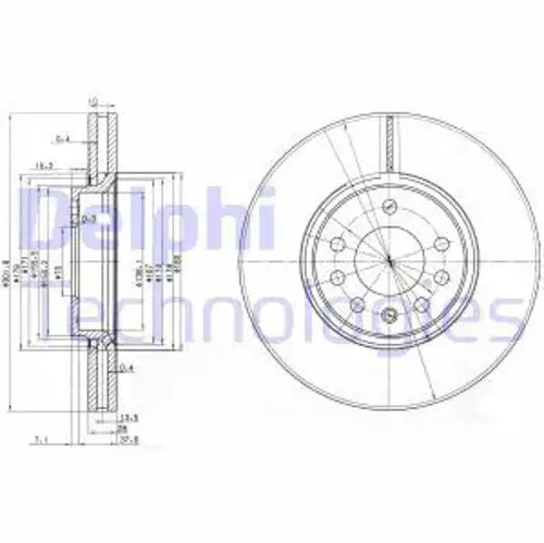 Brake disc vented bg3772c - disc,