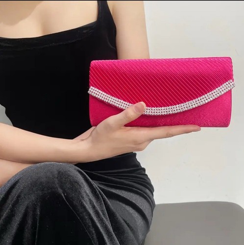 Hot pink rhinestone evening - rhinestone,
