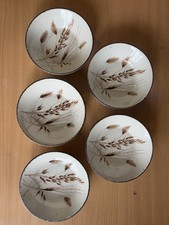 Wedgewood Stonehenge Midwinter Wild Oats pattern, set of 5 cereal bowls 16.5cm.