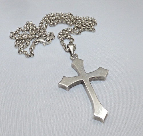 Vintage solid silver cross - solid,