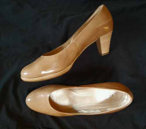 Gabor taupe patent leather - patent,