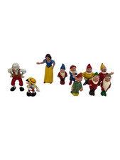 Vintage Diecast Figurines x 10 Snow White & Seven Dwarfs Pinocchio Geppetto