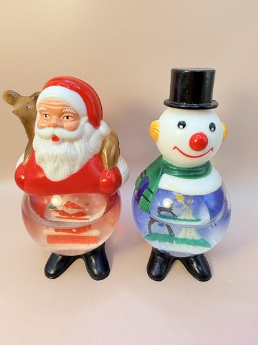 Pair vintage snowglobes - pair, |