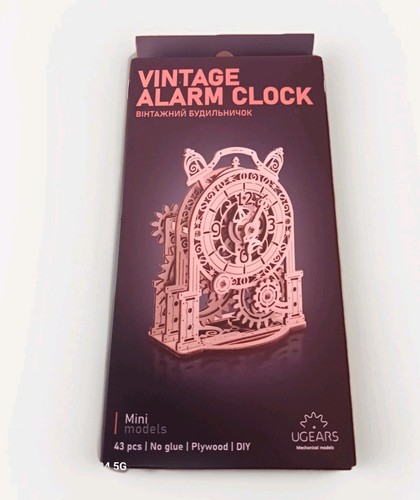 Ugears vintage alarm clock - clock, 3d