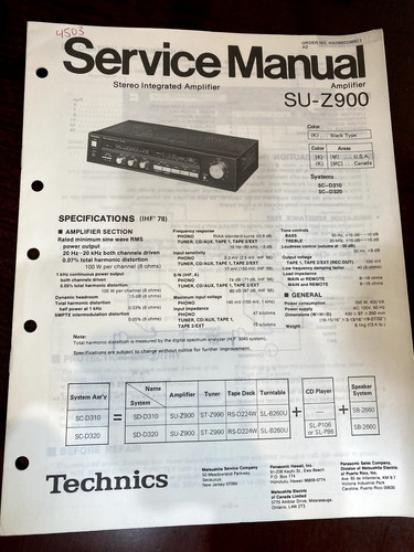 Technics z900 suz900 - technics, su-z900