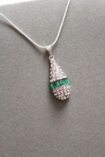 Art deco necklace emerald