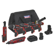 Sealey SV12 Series 6 x 12V Ergonomic Cordless Power Tool Combo Kit CP1200COMBO2