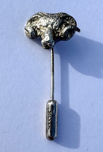 Sterling silver rams head - silver,