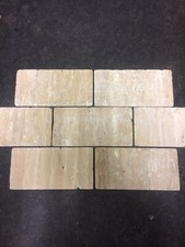 900 Cream Tumbled Light Travertine Limestone Wall & Floor Tile 4"x8" Joblot 18m2