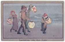 Lanterns on the Lido by Sybil Barham unused - C W Faulkner