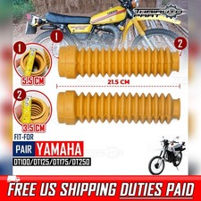 Yamaha DT100 DT125 DT175 DT250 ENDURO DT Pair Front Fork Boot Rubber Dust Yellow