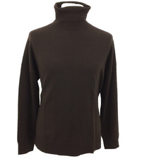 Chinti&Parker Women's Jumper Brown Wool Cashmere Blend Relaxed Roll neck New F1