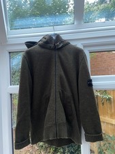 Khaki Green Stone Island Zipped Jumper