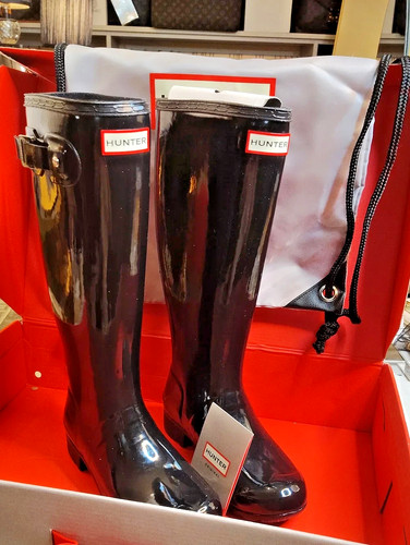 Hunter glossy black tall rain - hunter,