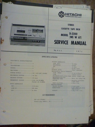 Hitachi 2200 stereo - d-2200,