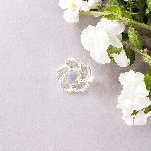 Milky opal gemstone - gemstone, ring