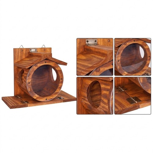 Wood squirrel feeding house - wood,