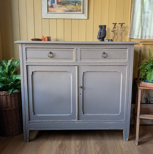 Rustic painted french cupboard - rustic,