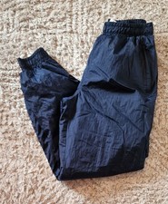 80s/90s Shell Suit Bottoms Size L Waist 28-32 Leg 33" Zipped Pockets Retro