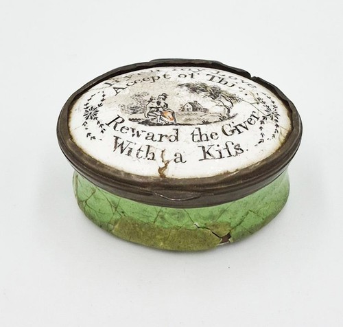 Georgian bilston enamel oval - georgian,