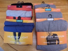 M&S Men's Heatgen Thermal Long Sleeve Vests / Long Pants New!