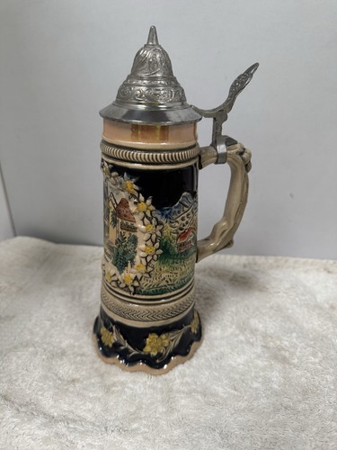 German beer stein pewter - german,