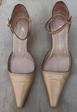 Giuseppe Zanotti Beige Point Toe Kitten Heel Shoes Size UK 6.5