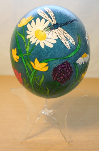 Hand painted emu egg - hand,