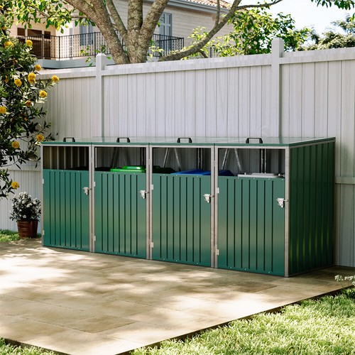 Four wheelie bin storage steel - bin,