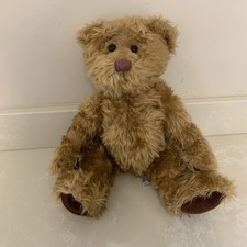 RUSS BERRIE GREGORY TEDDY BEAR SOFT TOY - GOLDEN BROWN 10" SITTING 60A