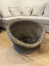 Oka Wicker Rattan Dog Bed With Pad, Medium Sized